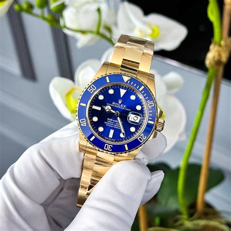 submariner rolex gold blue|Rolex blue submariner 2022.